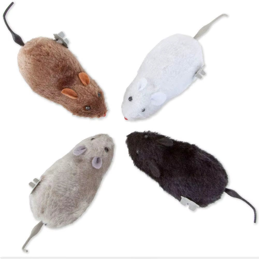 Pet Toy Funny Lifelike Plush Mouse Running Rat Toy for Cats Dogs Tail Mouse Pets Kids Random Color