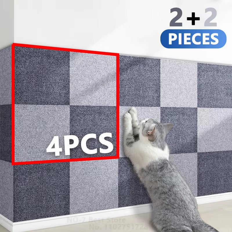 Cat Scraper Multifunctional Cat Supplies Self-Adhesive Claw Sharpener Trimmable Scratching Post Cat Tree Tower Toy Accessories