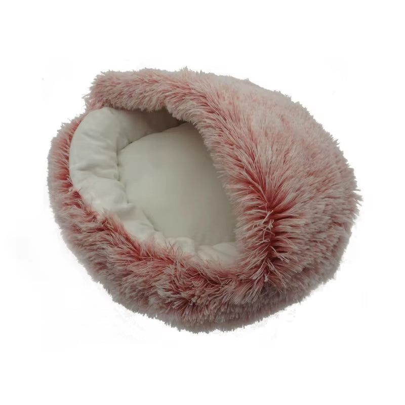 Winter 2 in 1 Cat Bed round Warm Pet Bed House Long Plush Dog Bed Warm Sleeping Bag Sofa Cushion Nest for Small Dogs Cats Kitten