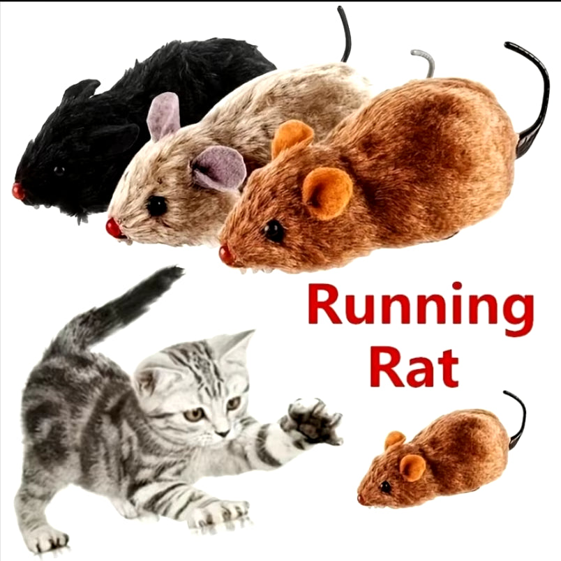 Pet Toy Funny Lifelike Plush Mouse Running Rat Toy for Cats Dogs Tail Mouse Pets Kids Random Color