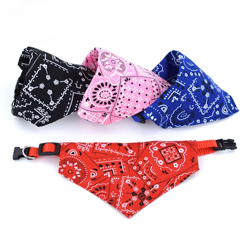 Pet Triangle Scarf Cat Dog Saliva Towel Printed Pets Dog Collar Adjustable Strap Kitten Puppy Saliva Neckerchief Pet Supplies